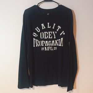 Vintage Obey Black Long-Sleeve Shirt